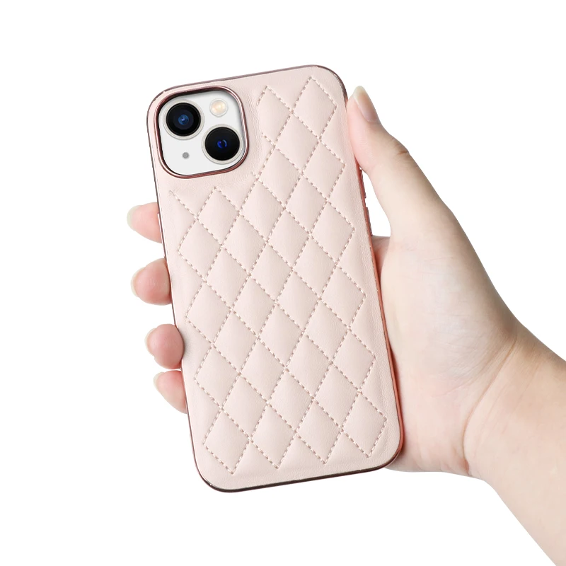 2022 Luxury Colorful PU Leather Precise Metal Camera Women Man Phone Case for Phone 14  13 Pro Max