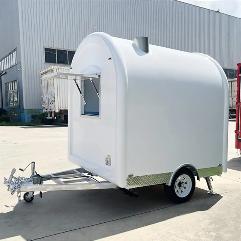 Mobile Fiberglass Round Bbq Concession Ice Cream Food Trailer Hot Dog Cart Small Truck for Usa