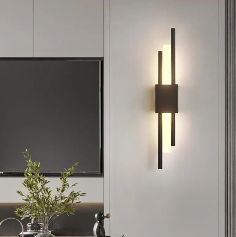 Nordic bedside lamp led living room background Wall new bedroom post-modern study wall lamp Creative Corridor lamp