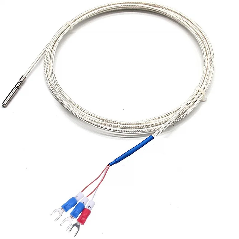 Focusens RTD Pt100  Waterproof Stainless Steel Thermistor Temperature Sensor Probe withThree Wire High Precise Accuracy