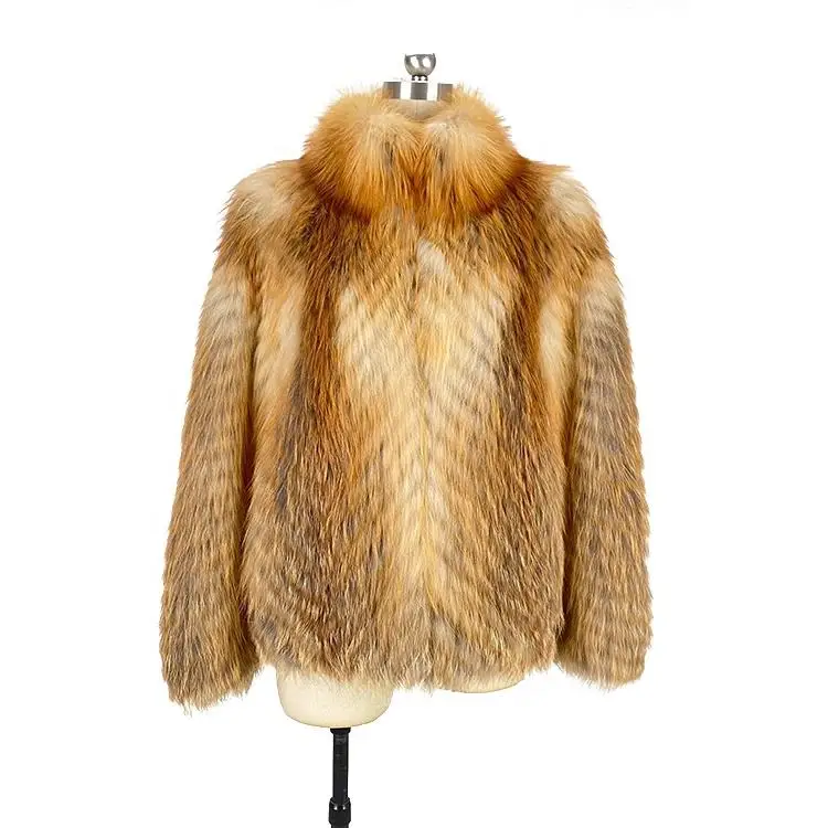 New Design Wholesale 100% Ethically Farmed Warm Fox Fur Coat Faux Mink Fur Coat for Women