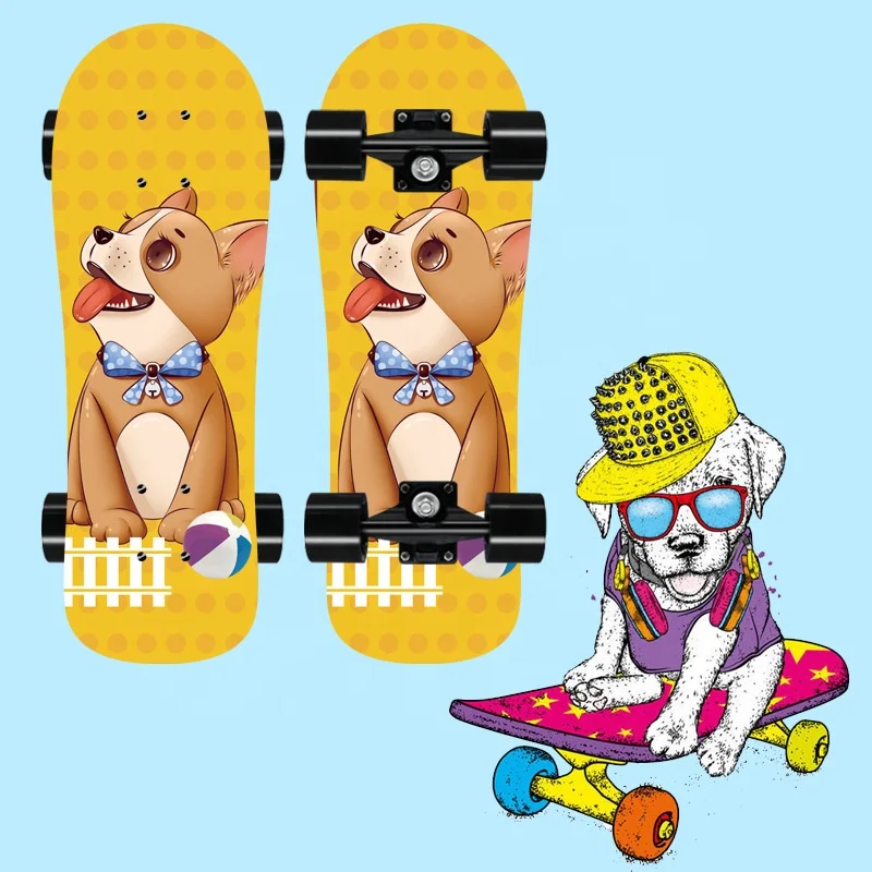 new arrival Pet Skateboard For Dog Cute Pattern With Dog Durable Wood Printed Dog Skateboards