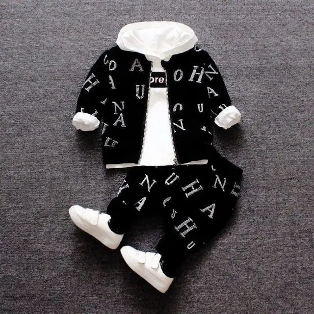 Spring Autumn Winter Baby Clothes Set Children Clothing Warm Suits Kids Baby Boys Jacket+pant 3PCS Child Training Boy Clothes