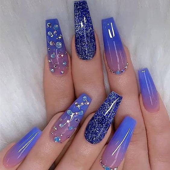 Custom nail salon professional products crystal gem nails private label Artificial Fingernails