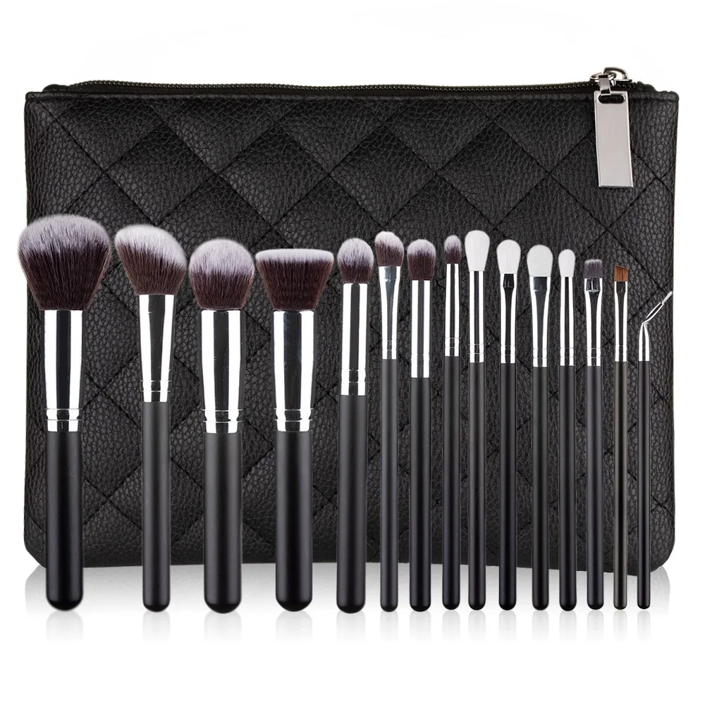 Drop Shipping Wholesale High Wuality Colorful Makeup Brush Set With Case Custom Branding Black Color Personalized Makeup Brushes