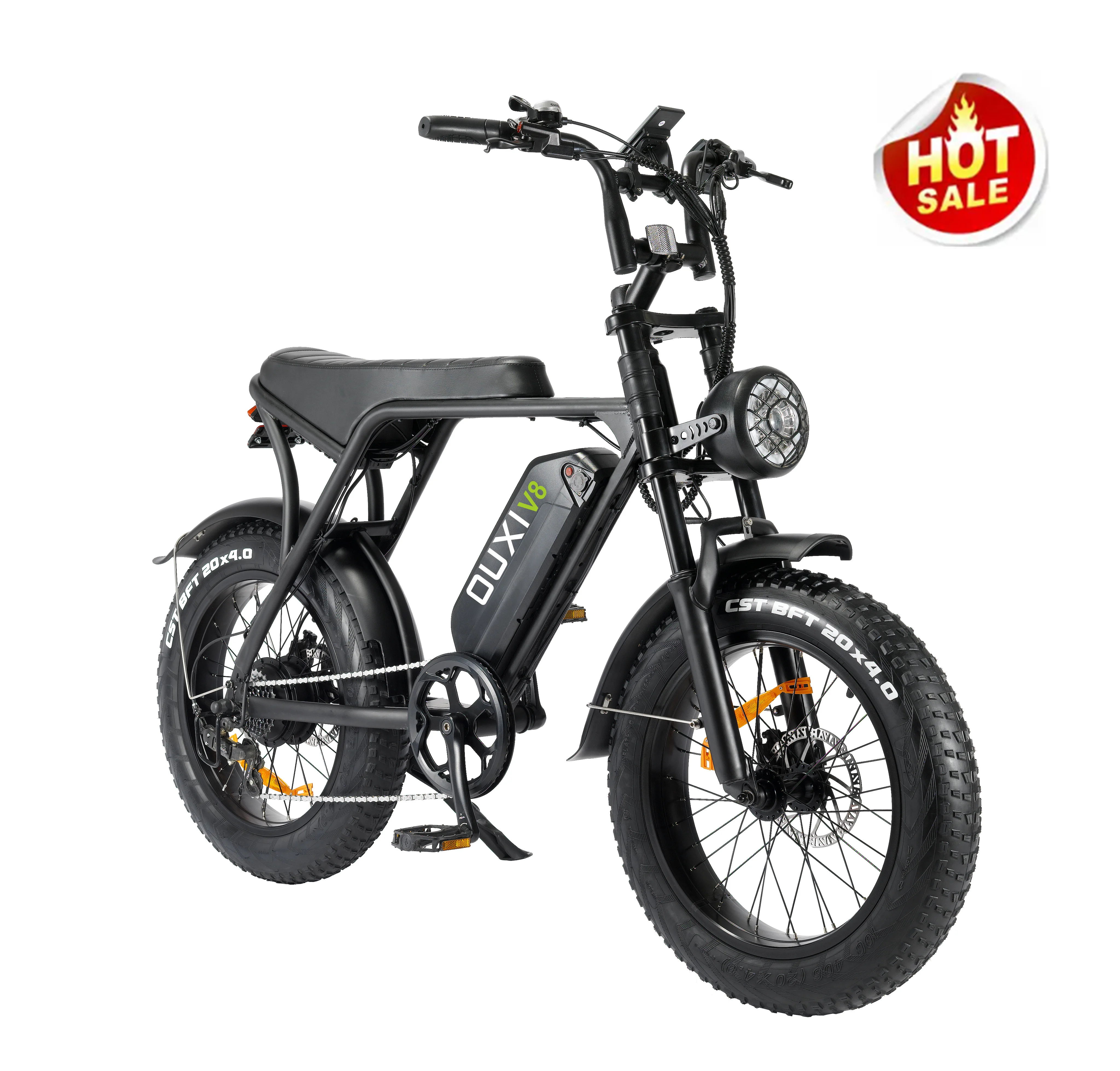 OUXI V8 20-дюймовый электрический велосипед с полной подвеской 500 Вт 48 В двойным гидравлическим тормозом