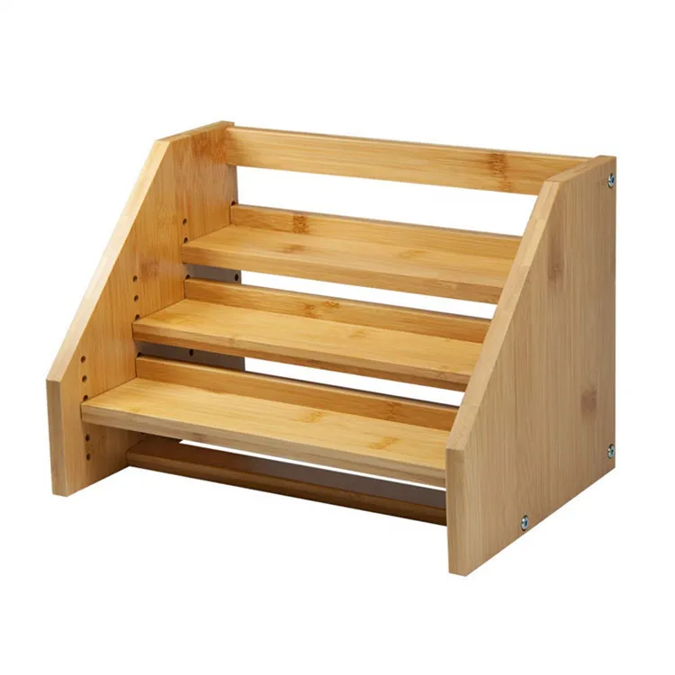 Customize 4 Shelf Medium Width Organic Bamboo Cabinet Organizer Shelves