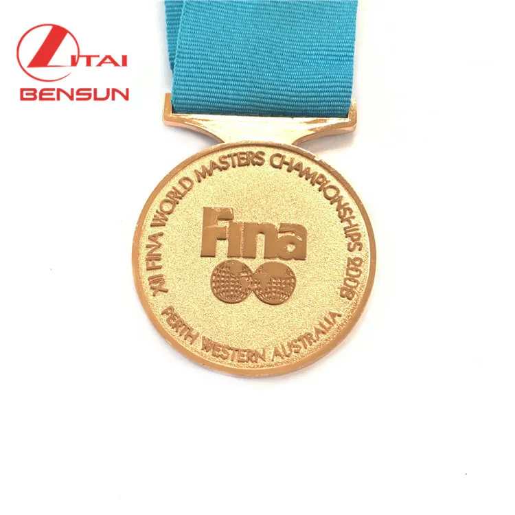 Manufacturer Medals Custom Rose Gold Metal Running Medal with Ribbon Custom Sports Metal Medal