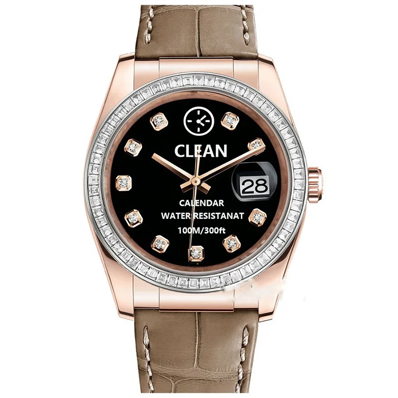 New Arrival Luxury Fashion Sport Men Wrist Watch 40MM Cowhide Strap Sapphire Glass Automatic Mechanical Watches for Women