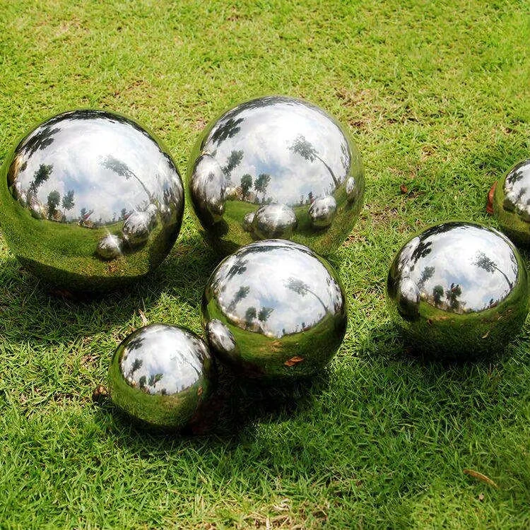 Stainless steel water feature fountain ball Outdoor garden decorative pool ball sculpture custom stainless steel fountain ball