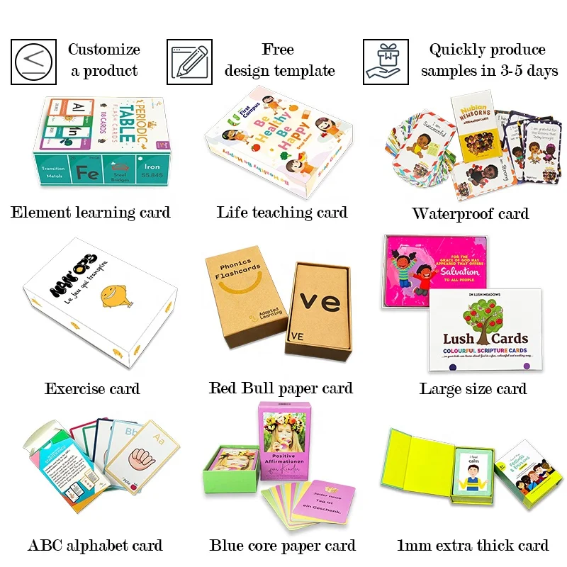 Children English Learning Personalised Large Thick Flash Cards For Babies