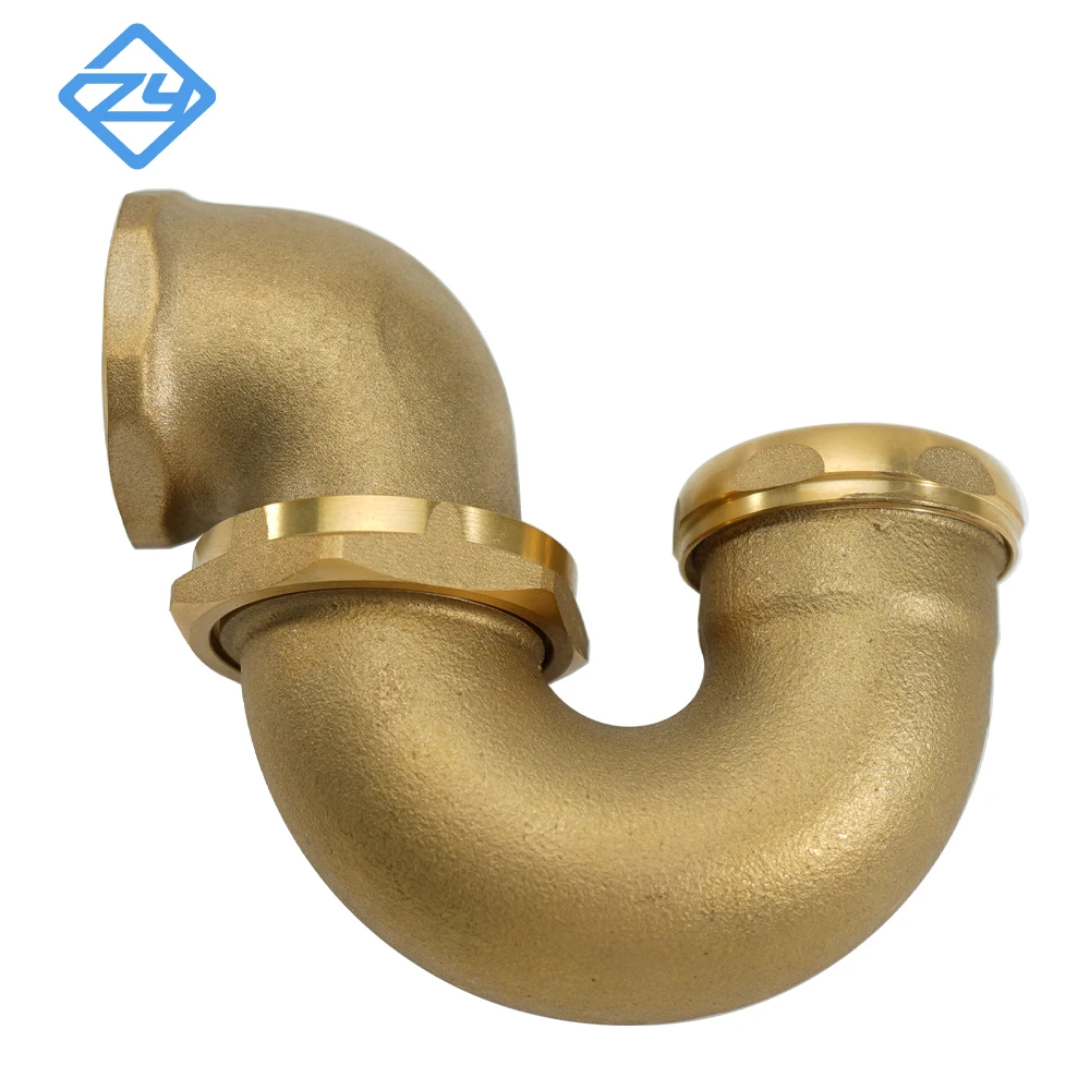 Cast Brass L.A Pattern Trap Drain Plug with IPS/Sweat Cleanout