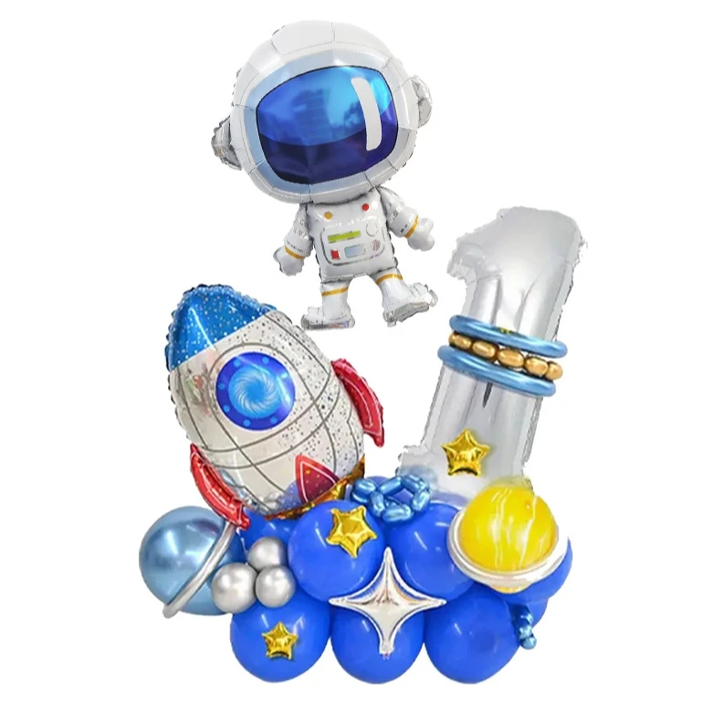 32 PCS Boy Birthday Party Supplies Space Theme Balloons Decoration Spaceman Rocket Star Astronaut Party decoration set