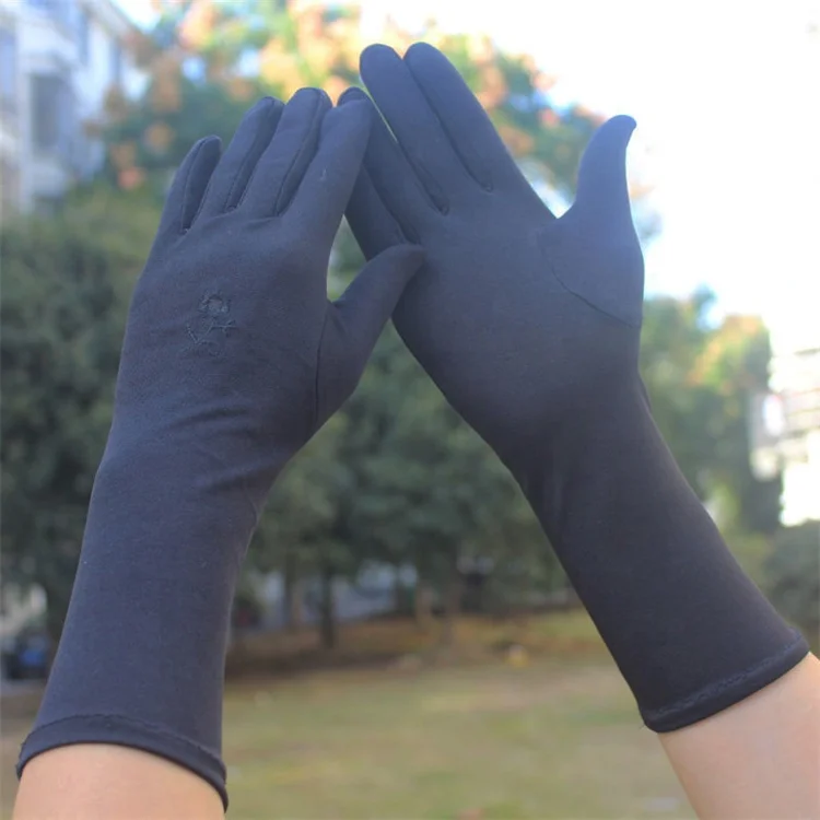 Muslims Arab Black Glove For Women Sun proof Arm Cover Embroidery Long Arm Sleeves Full Finger Arabian Hijab Hand Gloves