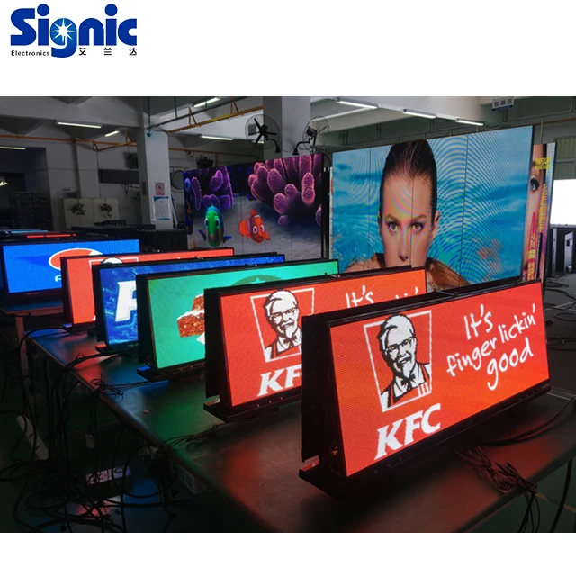 Double face taxi top led sign p3.33mm 960x320mm high resolution led billboards for taxi