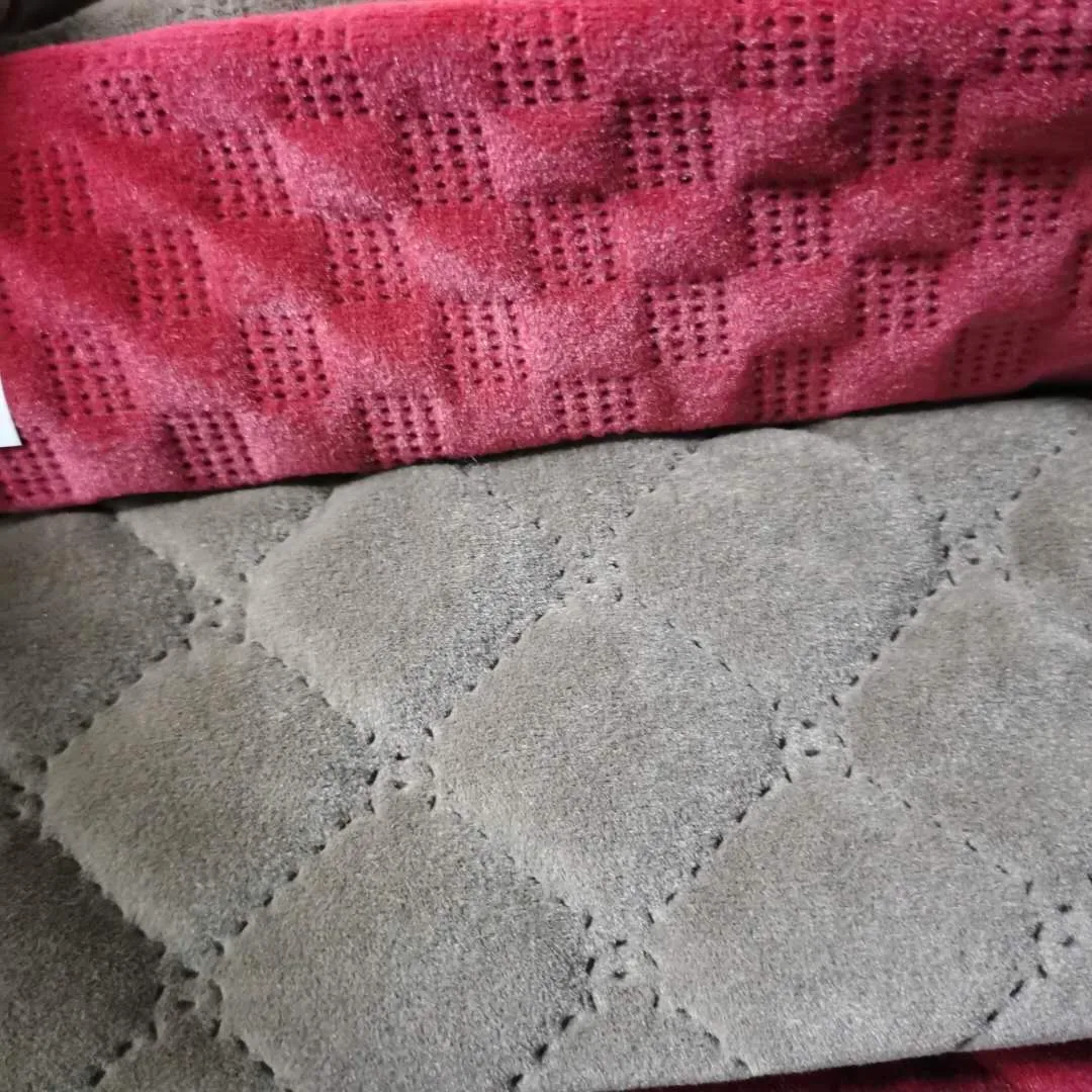 pleated fabric quilt velvet furniture minky fabric for home textile upholstery sofa bed