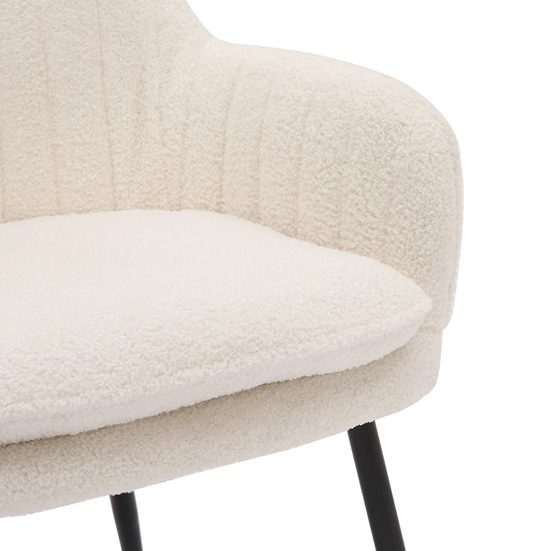Vanity Upholstered White Wool  Dinning Coffee Chair Italian Modern Chesterfield Patio pu Leather Tufted Upholstered