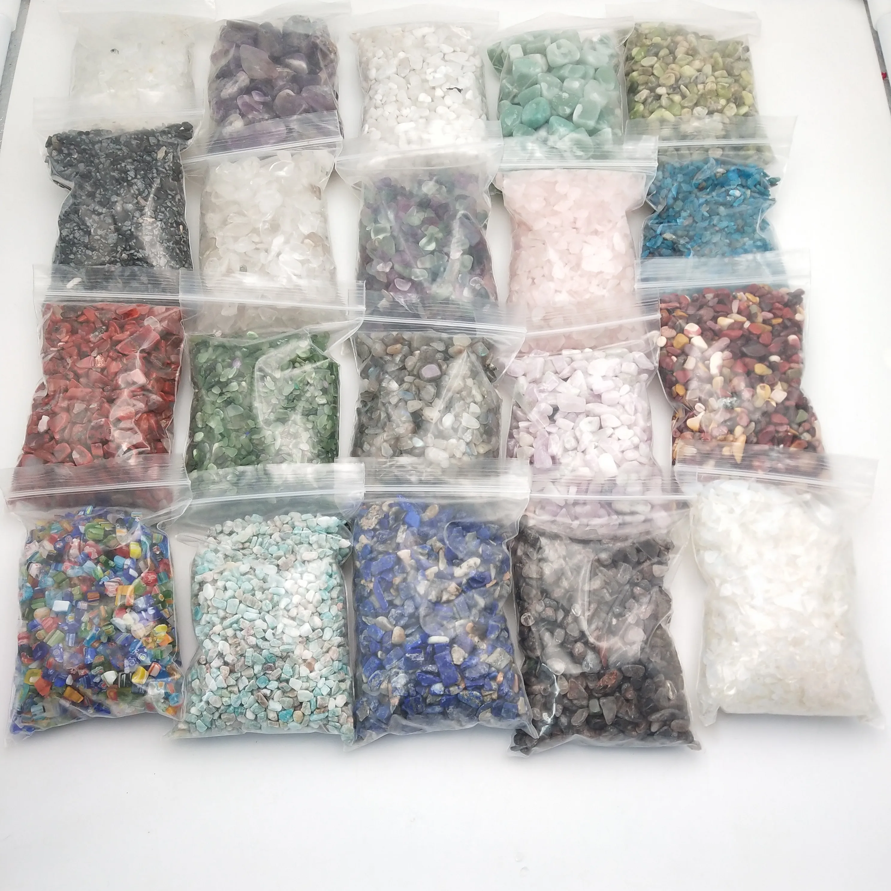 wholesale 100g bag primary mineral rose quartz rock healing gravel crystal tumbled stone for Home Decoration