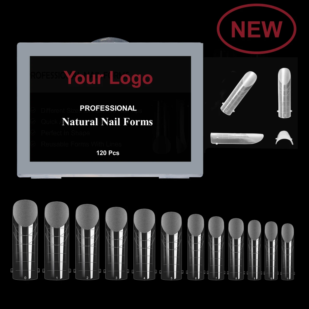 2023 New reusable full cover acrylic clear false nails for uv gel tips flexible frosted plastic nail tips forms