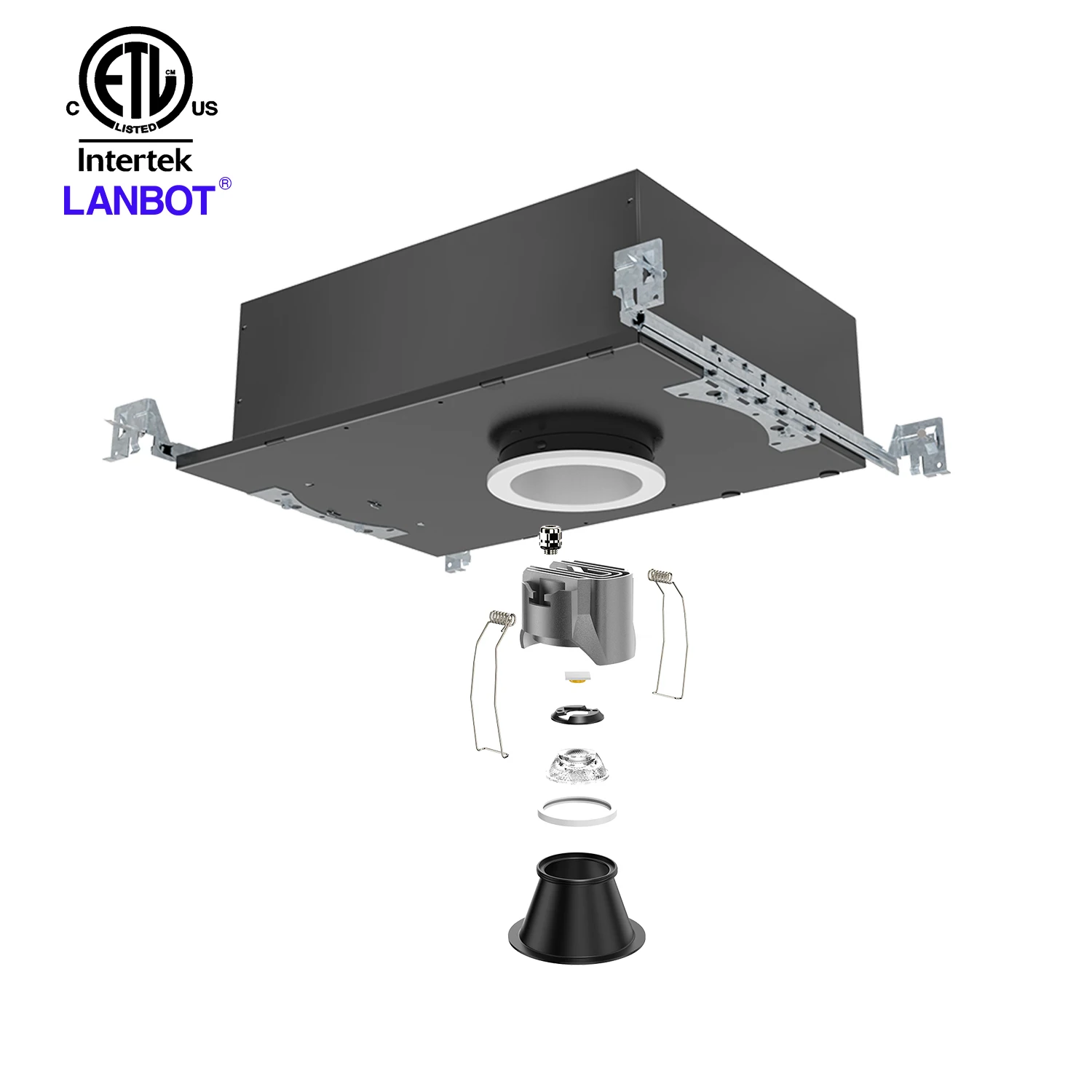 Lanbot ETL водонепроницаемый IP65 для ванной комнаты с регулируемой яркостью светодиодный светильник шарнирный точечный потолок CTC встраиваемый 360 градусов вращающийся Светодиодный