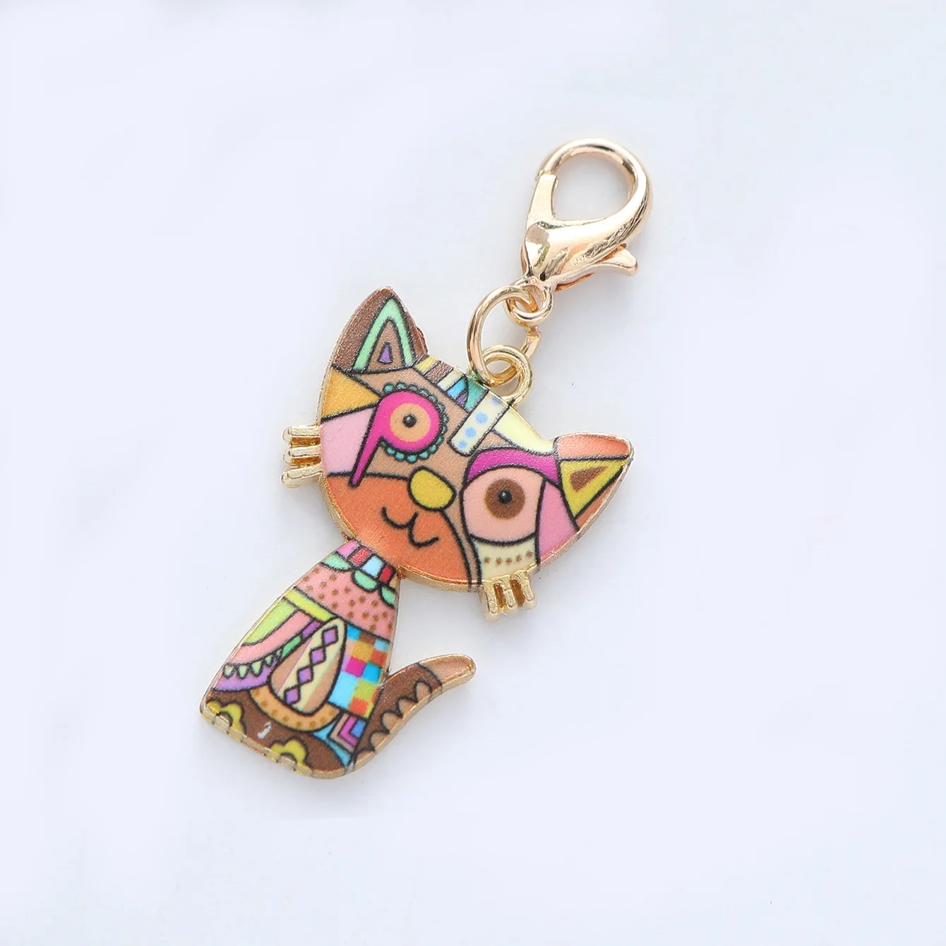 New Customized cartoon cat keychain pendant cute bag hanging decoration car anti-loss small keychain