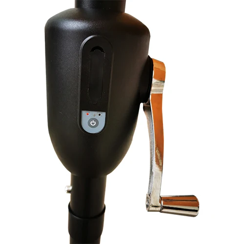 Customized Outdoor Garden Furniture Round Solar Panel Power Led Parasol Umbrellas With Crank Beach Patio Umbrella Stand