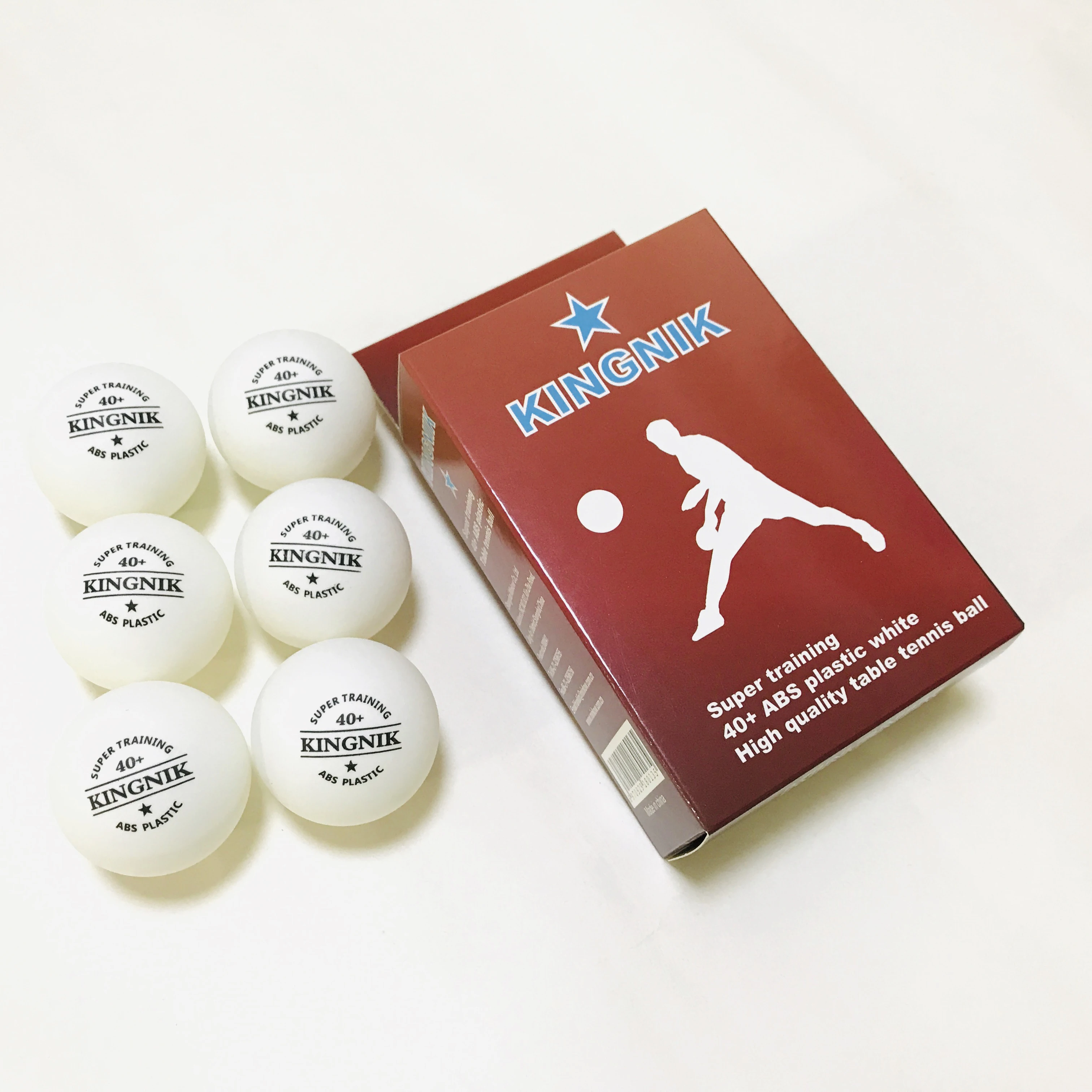 
KINGNIK 1 Star 40+ plastic white pingpong ball (6balls per box) 