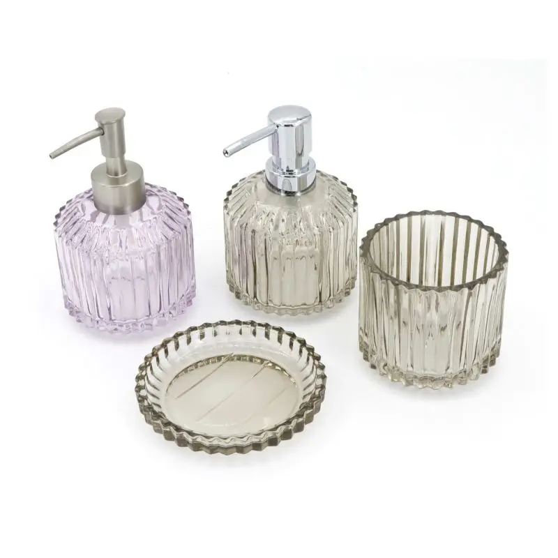 Hot Selling Glass Set Luxury Bathroom Accessories Set Black Bathroom Accessories