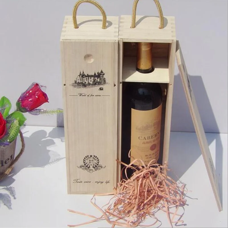 High Quality Control wooden wine gift box wood wine boxes for sale red wine woden box with logo