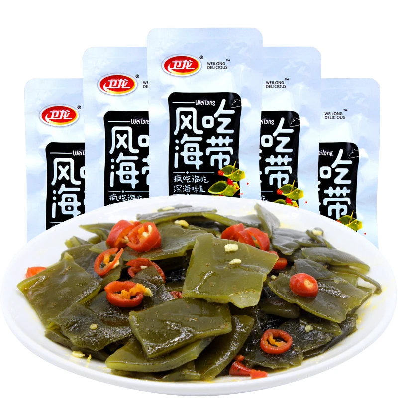 healthy snacks chinese snacks Weilong Boxed Kelp Spicy Seasoned Seaweed Snack food