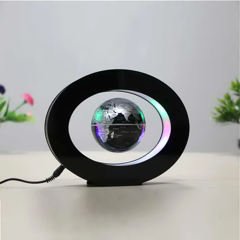 oval shape and C shape magnetic levitation platform for globe picture with LED lights