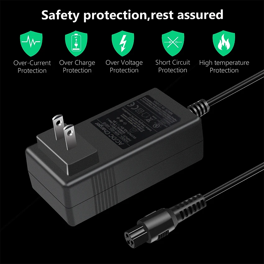 Kuncan Electric Charger 42v Scooter Universal Power Supply For 2a Battery 36v Lithium Switching With 2pin Adapter