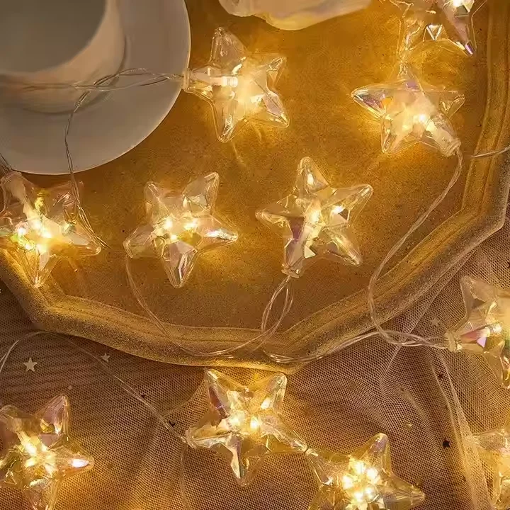 Christmas festive atmosphere decorated colorful neon star lights party selling style