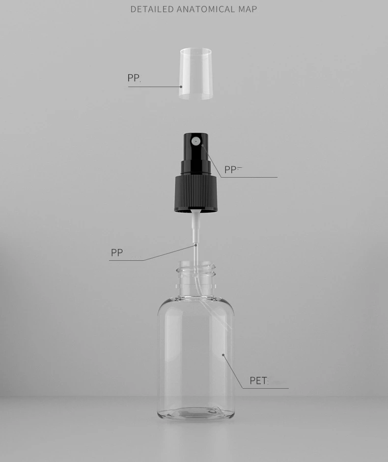 50ml White PP pump spray clear 50ml 100ml PET bottle