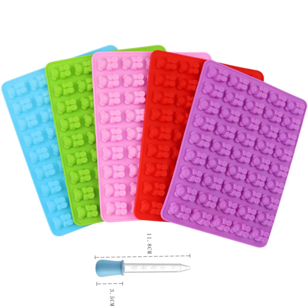 Силиконовые формы с 45/50 полостями мини-медвежьи для желе 5 мл без капельницы