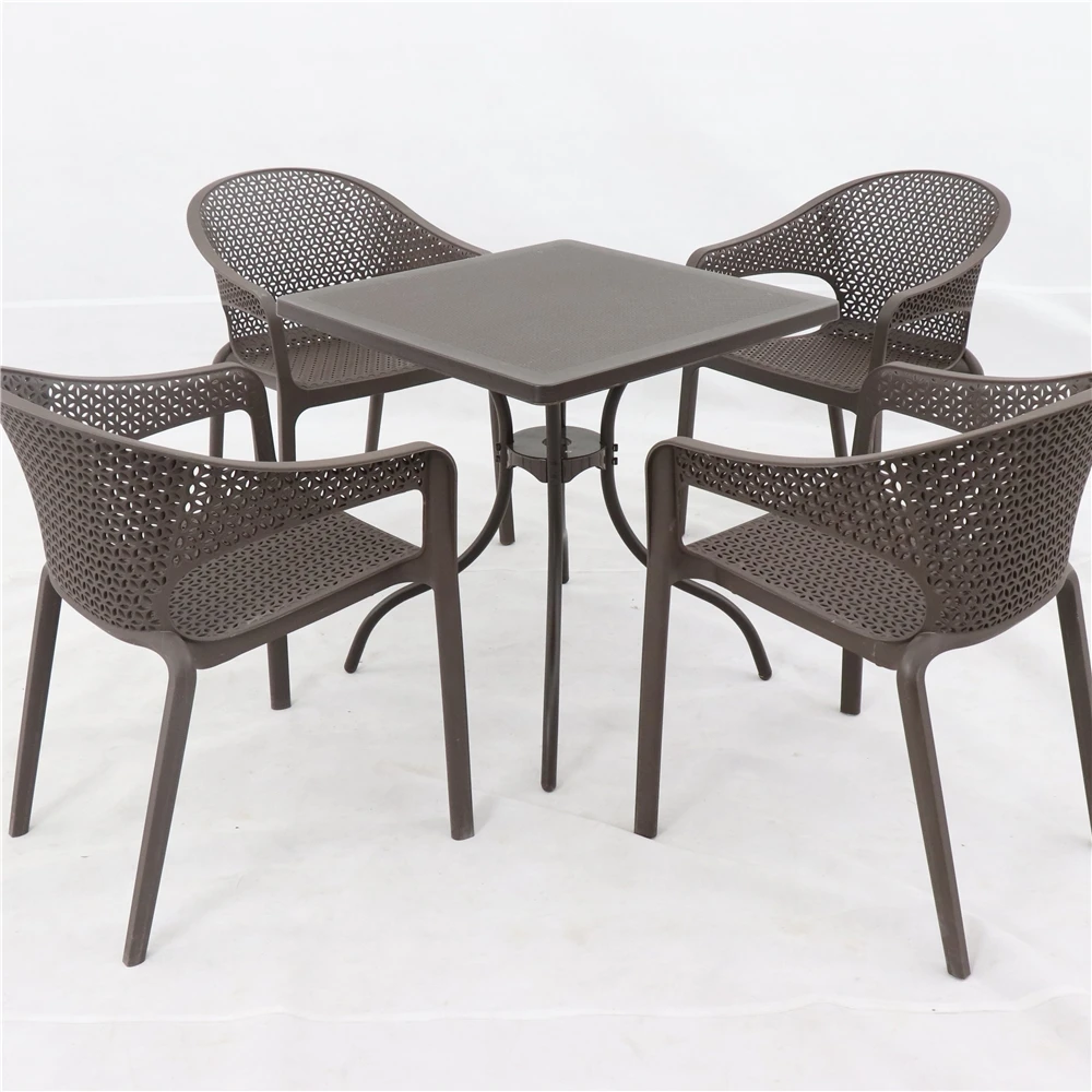 Youya modern rattan round 6 seater set Europe Simple Style Garden outdoor table for coffee shop