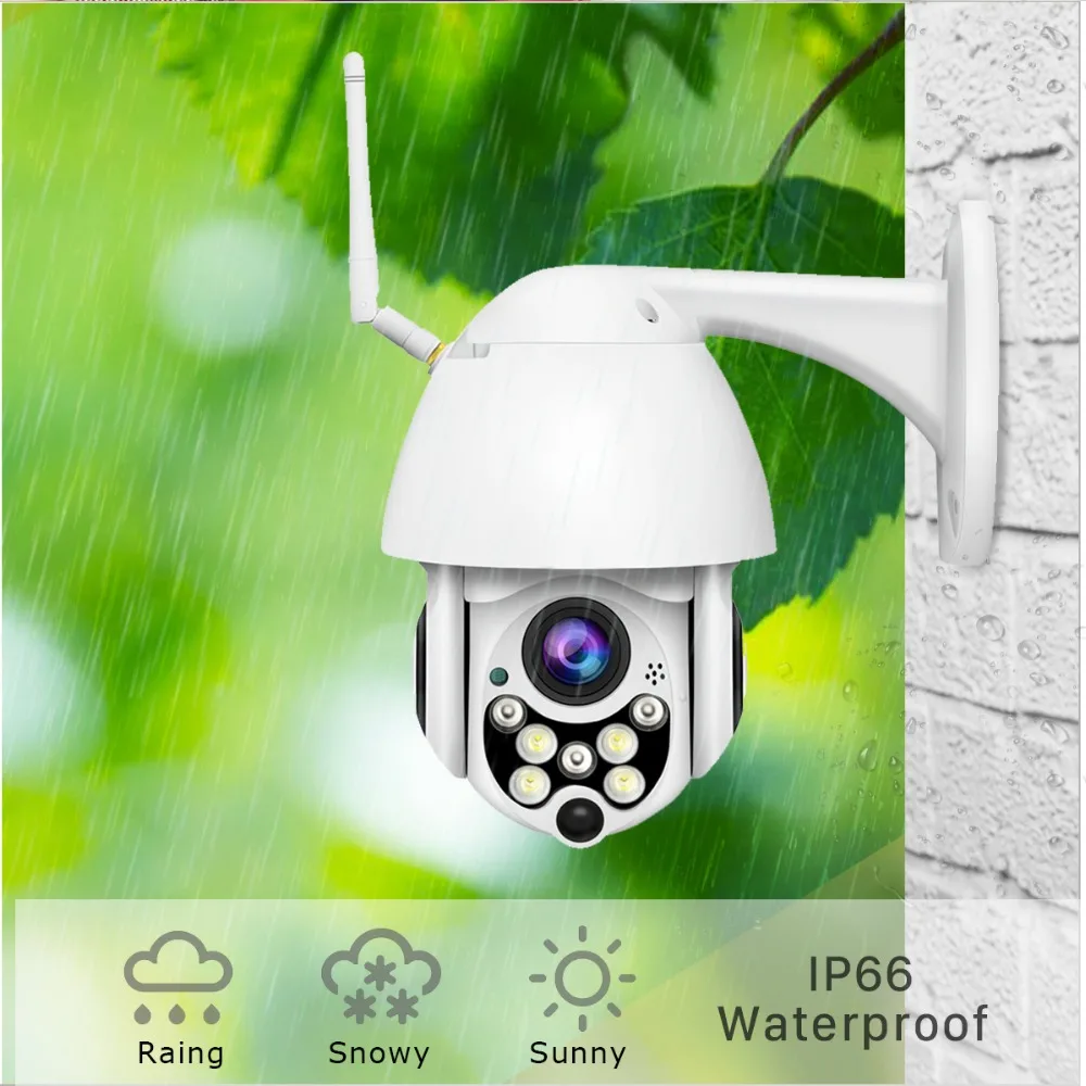 Outdoor Home Security Mini Speed Dome camera 1080P Waterproof Cloud PTZ Camera