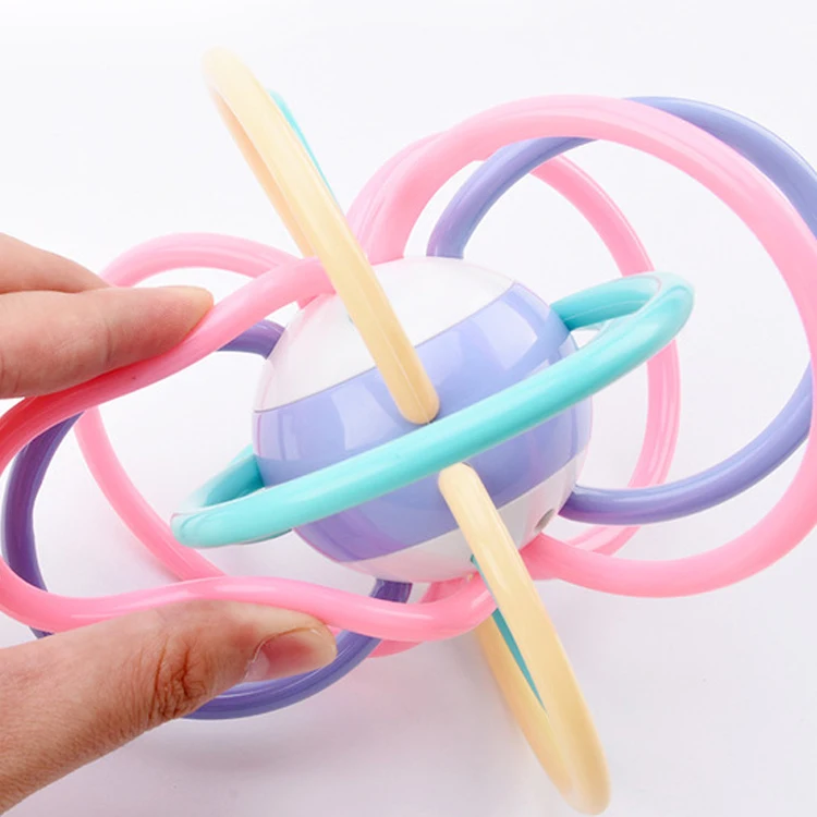 New Design Rattle Soft ABS Plastic Infant Toddler Teething Toy Baby Silicone Teether Ball