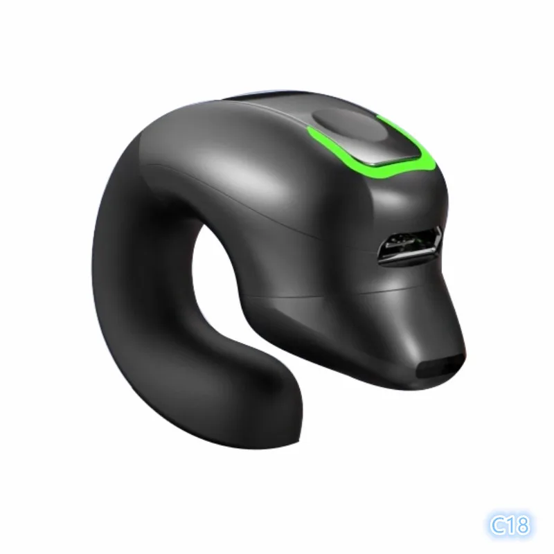 Urus C-18 Earclip Tws Blue tooth Headphones Clip On Earphones Wireless Headset With Mic Hifi Sport Stereo Earbuds