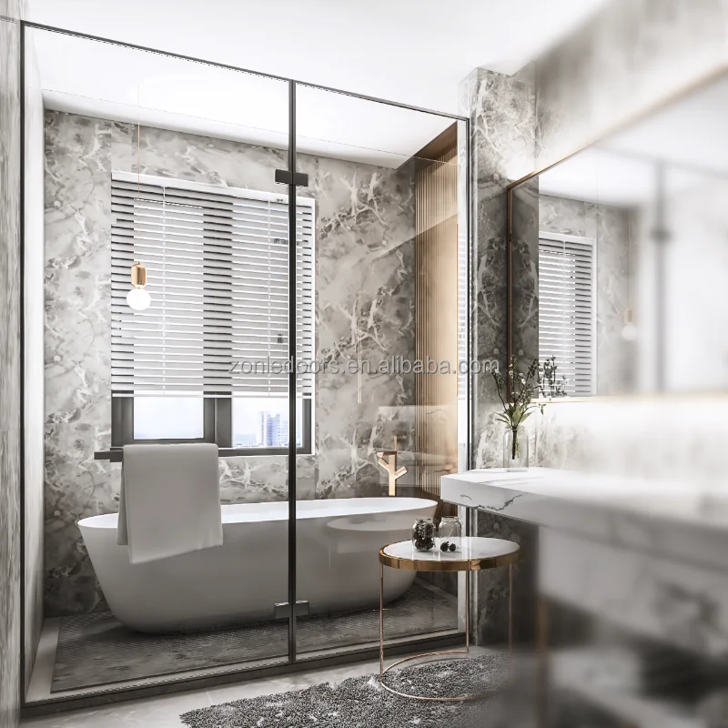 Custom sliding tempered frameless glass doors shower enclosure bathroom fiberglass shower cubicles enclosure