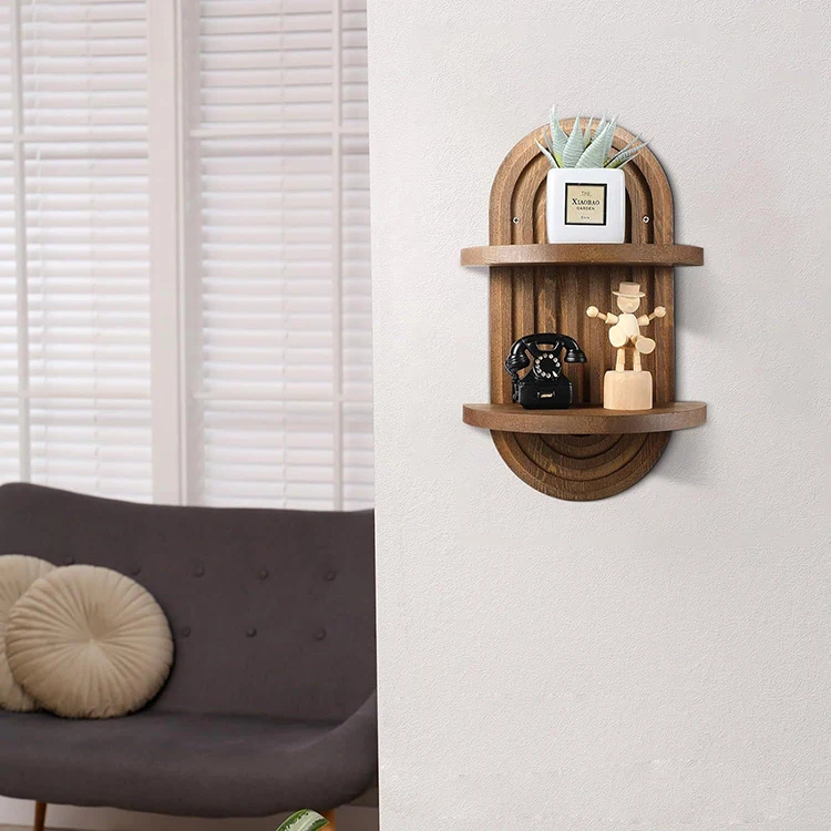 Wall Mounted Bathroom Wooden Shelves home decor Wall Hanging Rack Vintage Solid Wood Storage Shelf living room corner shelves