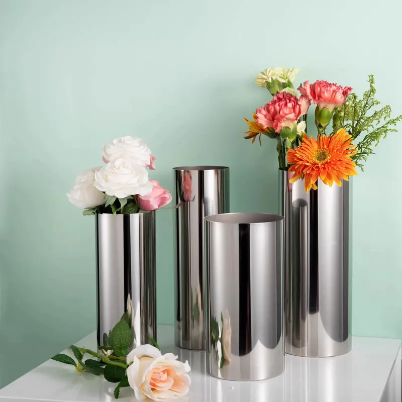 Flower Vase Decorative Centerpiece For Home or Wedding SUS304 Stainless Steel  19.5-25Hcm