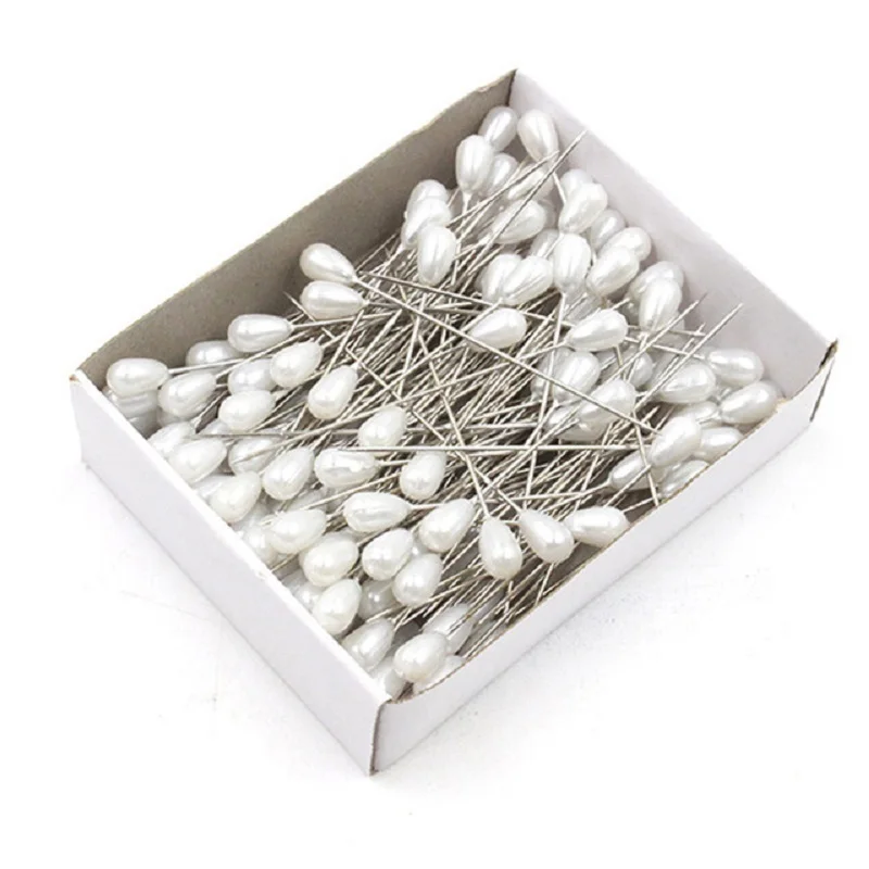 Hot selling OEM color sewing knitting needle pin water drop pearl shaped needle pin