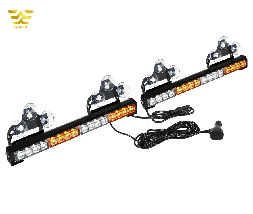 China police vehicle lighting manufacture  car accessory Amber 32 Watt Warning Windshield Safety Strobe Lights Bar for Car