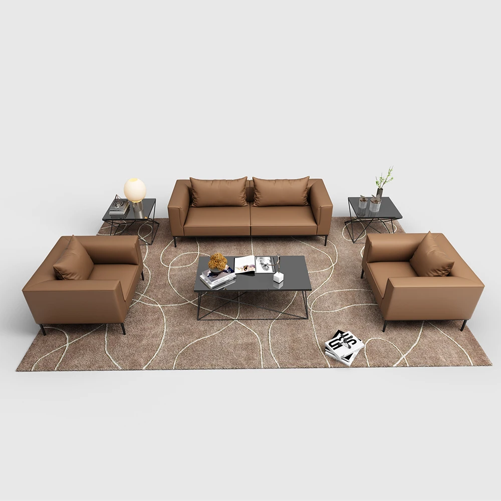 2019 современный дизайн завод Гуанчжоу поставка офис гостиная современный дизайн кожаный офисный диван для ожидания