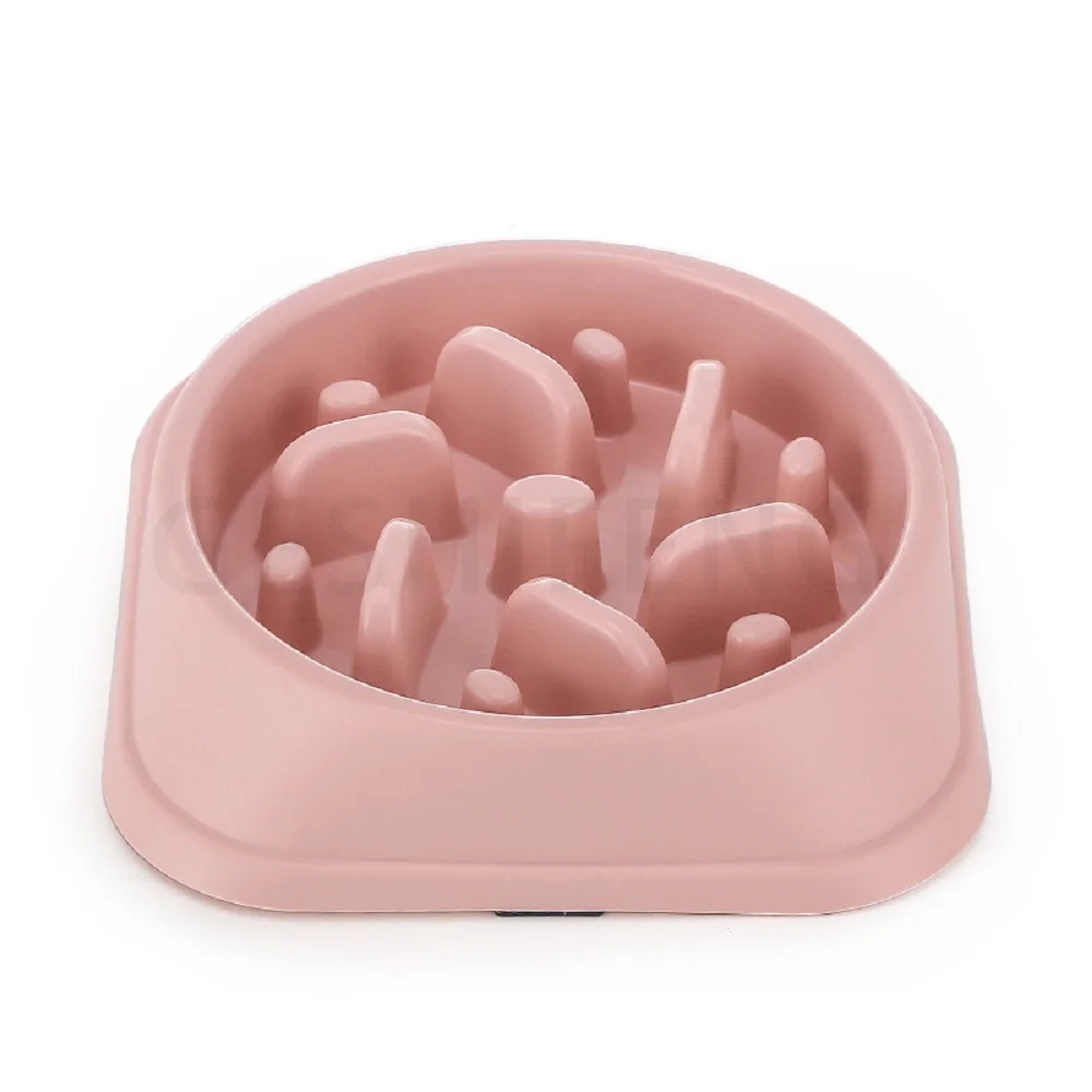 2024 Wholesale Bite-Resistant plastic Slow Eat food feed bowl stop swallowing pet Bite-Resistant plastic Slow Eat food feed bowl