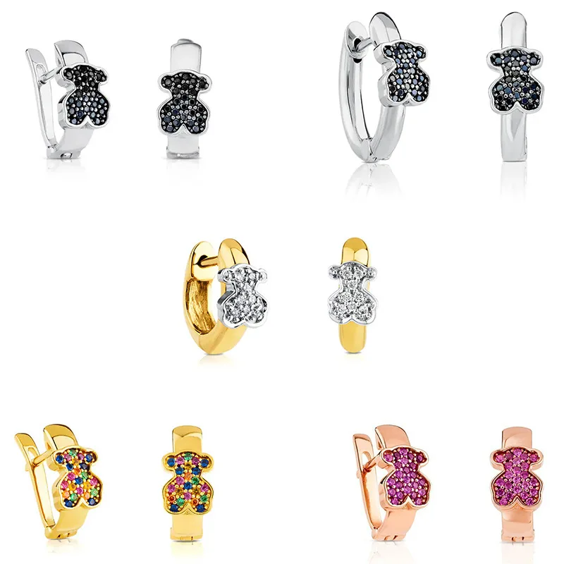 Original Touses gift  S925 sterlg silver bear ear clip light luxury Advanced texture earrgs Spanish earrgs
