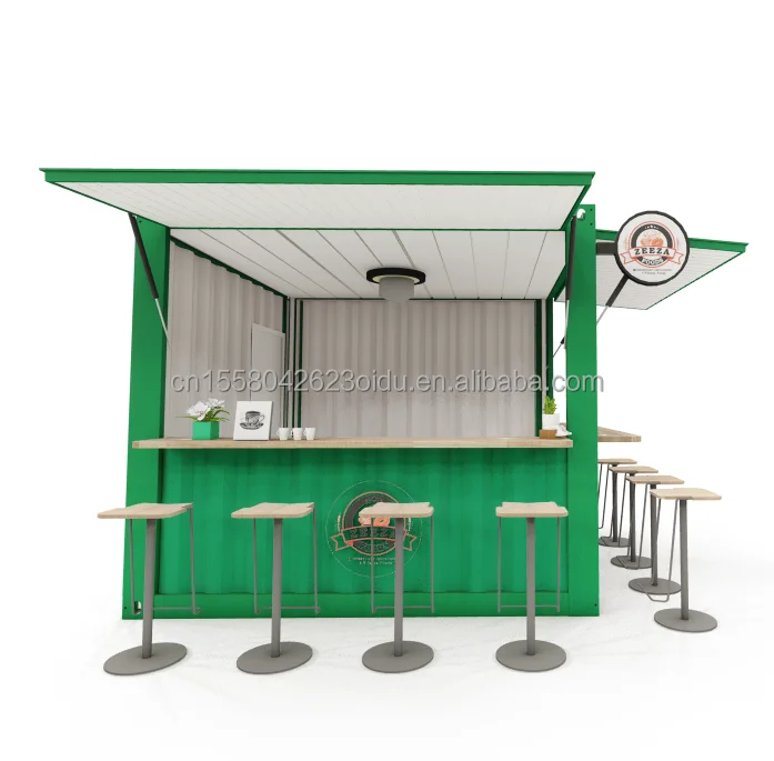 Custom Made Mobile Store Pop Up Cafe Bar 10ft and 20ft Movable Shipping Container Coffee Shops for sale