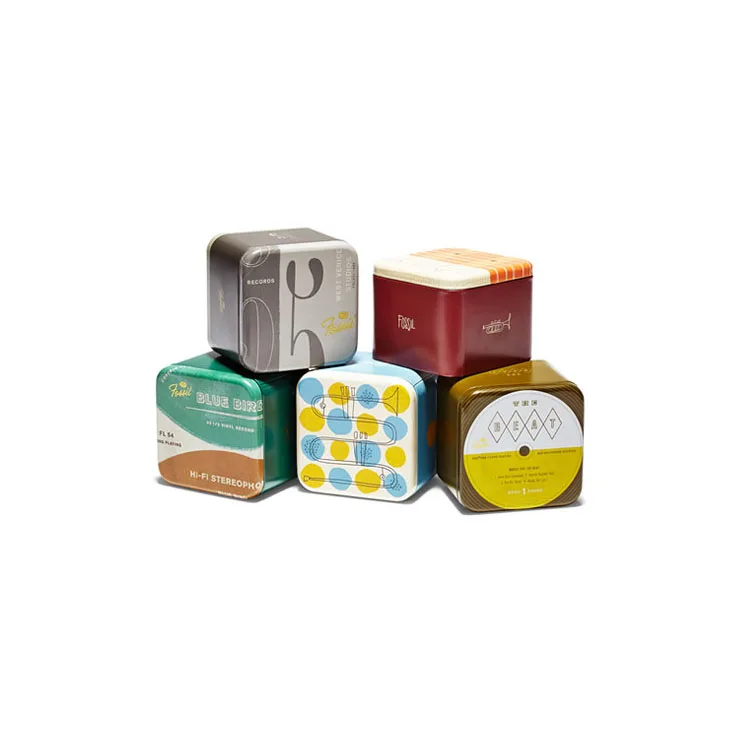 Custom Vintage Style Square Jewelry Storage Fossil Watch Tin Box