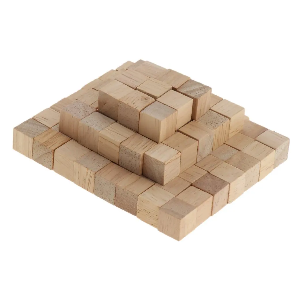 Natural Wooden Building Blocks Toy Cubes Educational Toy Projects